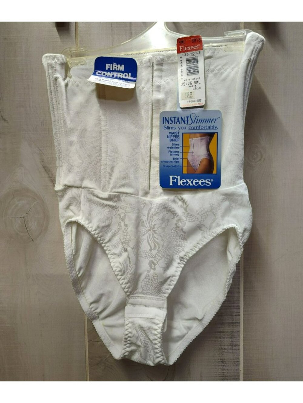 Vintage Flexees Hi-Waist Nipper Brief Girdle Panty Size Small White 6818 NWT